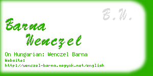 barna wenczel business card